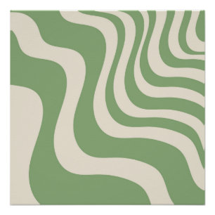 Póster Resumen Primavera moderna de banda de onda verde