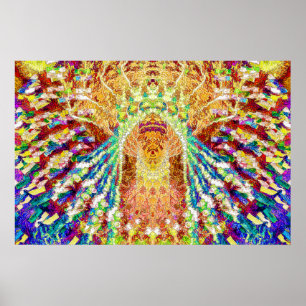 Póster Resumen psiquínico multicolor vibrante