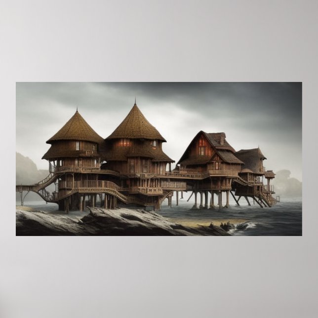 Póster Resumen pueblo demasiado cerca de las casas de mad (Frente)