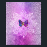 Póster *~* Resumen Purpurina de acuarela Mandala Mariposa<br><div class="desc">Poster de Energy Enhanced: mística y bella texturas de acuarela abstracta sonada por Purpurina de imitación de lavanda púrpura magenta Magenta y rosa, con un elegante Mandala meditativo blanco con una magenta y mariposa azul turquesa dorada y dorada. Este diseño tiene muchos aspectos espirituales y metafísicos de la nueva era....</div>