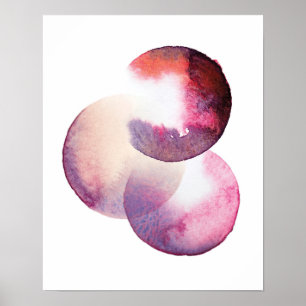 Póster Resumen Rodajes rosados Venn acuarela poster impre