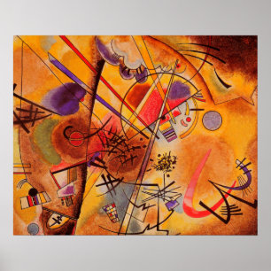 Póster Resumen rojo amarillo marrón de Kandinsky