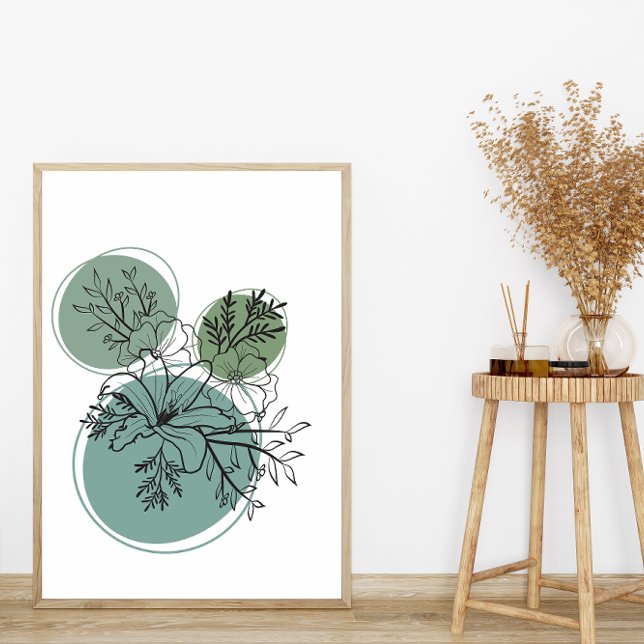 Póster Resumen Simple Flores Florales De Estilo Boho Míni (Subido por el creador)