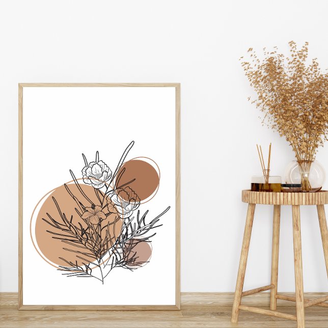 Póster Resumen Simple Flores Florales De Estilo Boho Míni (Subido por el creador)