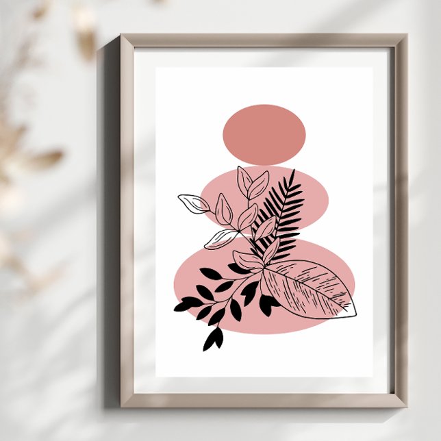 Póster Resumen Simple Flores Florales De Estilo Boho Míni (Subido por el creador)