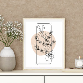 Póster Resumen Simple Flores Florales De Estilo Boho Míni