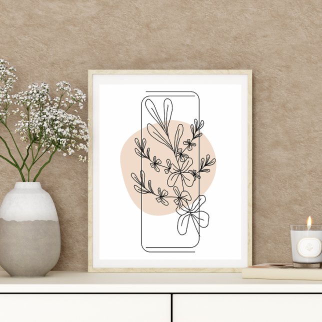 Póster Resumen Simple Flores Florales De Estilo Boho Míni (Subido por el creador)