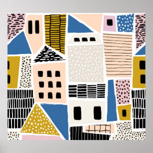 Póster Resumen sin costura de las casas