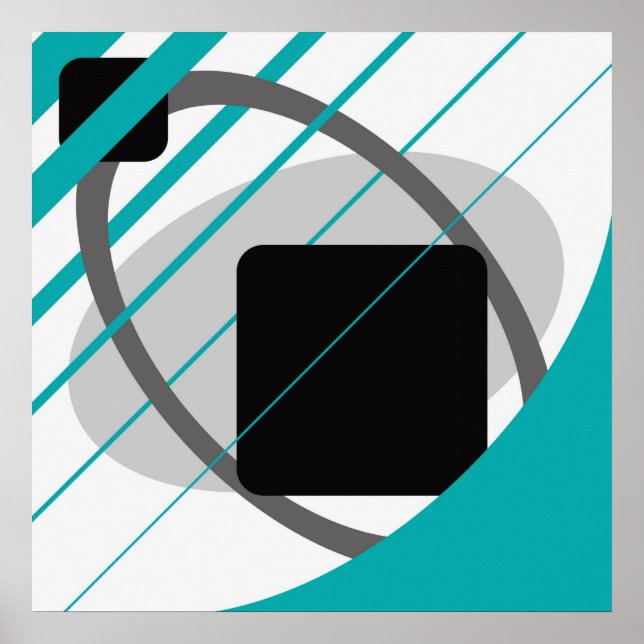Póster Resumen Verde azulado Gris Off-White Black AP002 (Frente)