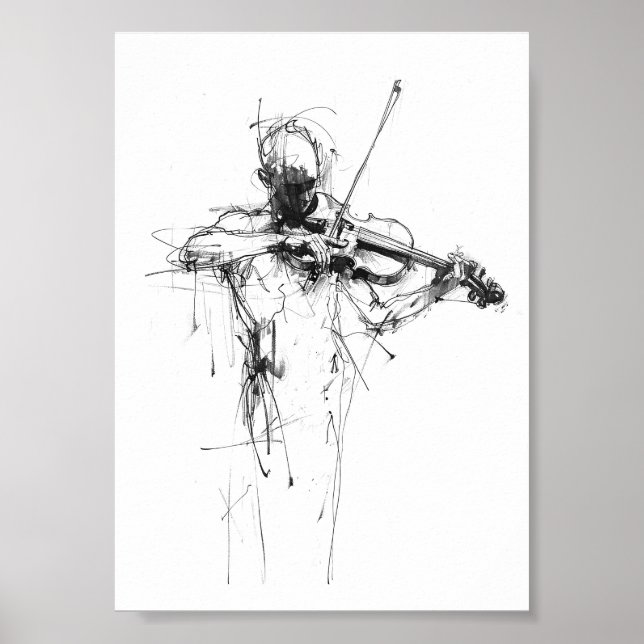 Póster Resumen violinista elegante (Frente)