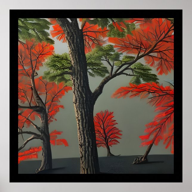 Póster Resumen Woodland del otoño norte (Frente)