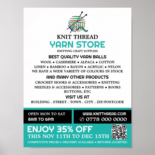 Póster Resumen Yarn, Tienda De Compra, Tienda Yarn (Frente)