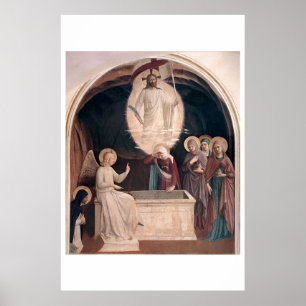Póster Resurrección cristiana de Pascua de Cristo clásico