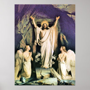 Póster Resurrección de Cristo, pintura de Carl Bloch,
