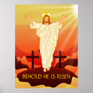 Póster Resurrección de Jesús en Pascua, He aquí que está