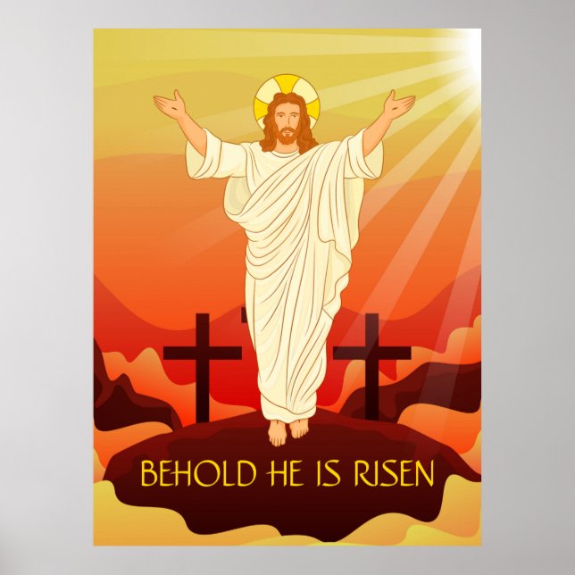 Póster Resurrección de Jesús en Pascua, He aquí que está  (Frente)