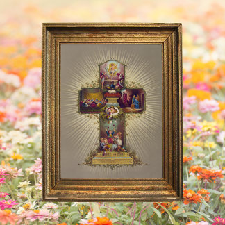 Póster Resurrección de la Cruz de Pascua Cristiana Jesucr