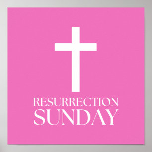 Póster Resurrección Domingo Cruza Pascua Cristiana