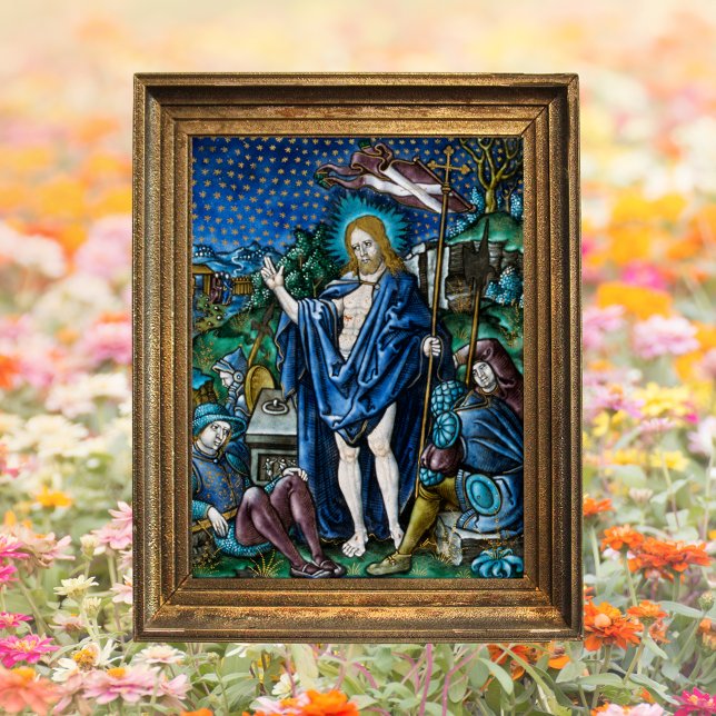 Póster Resurrección religiosa católica de Pascua (Religious Christian Catholic Easter Resurrectionof Jesus Christ is Risen Pierre Reymond Poster)