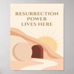 Póster Resurrection Power Lives Here Easter 2026
