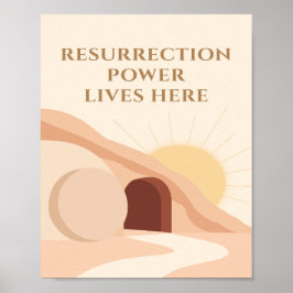 Póster Resurrection Power Lives Here Easter 2026