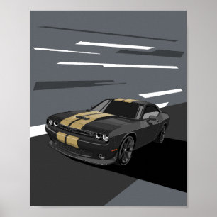 Póster Retador Negro
