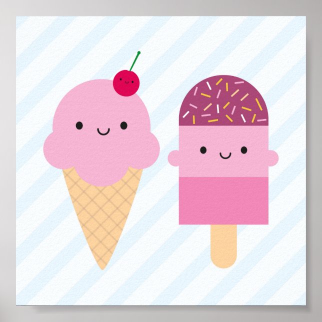 Póster Retas de crema de hielo de verano (Frente)
