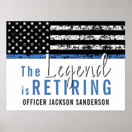 Póster Retirada de la policía Bandera Azul Aplicación de 