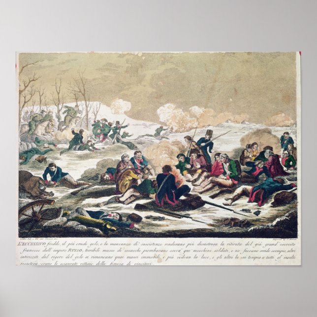 Póster Retirada de Moscú, grabada por J. Hassell (Frente)