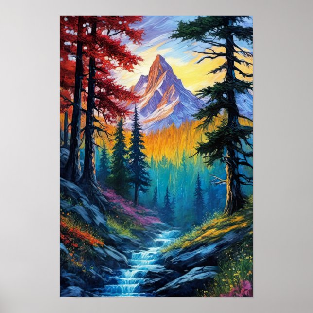 Póster Retirada salvaje con flujo en cascada (Frente)