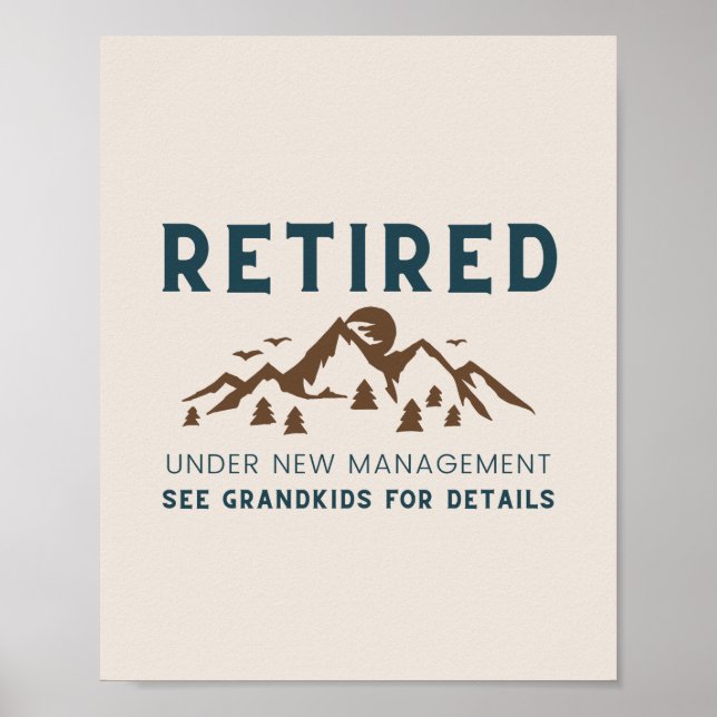 Póster Retirado Bajo Nuevo Funny De Gestión (Frente)