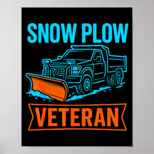 Póster Retirado Divertido Quitanieves Veterano Invierno L