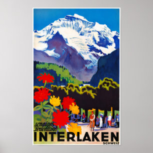 Póster Retiran afiche de época de Suiza interlaken