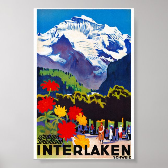 Póster Retiran afiche de época de Suiza interlaken (Frente)