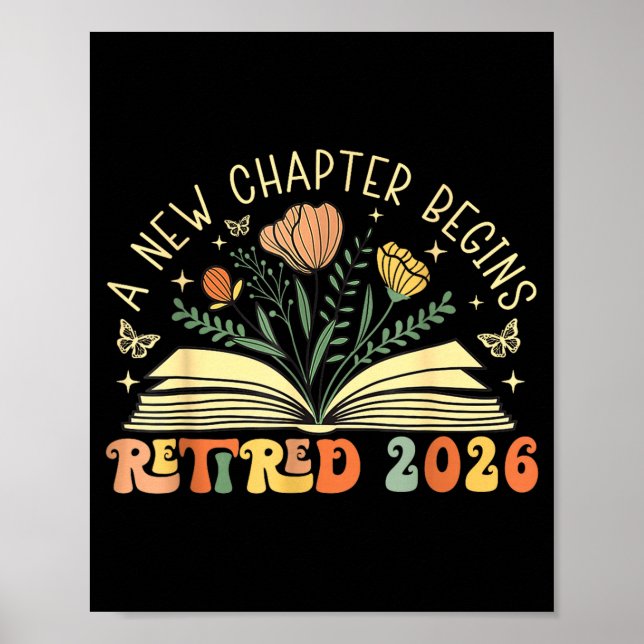Póster Retired 2026 A New Chapter Begins Retirement Teach (Frente)