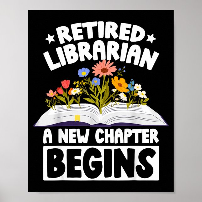 Póster Retired librarian new chapter begins retirement (Frente)