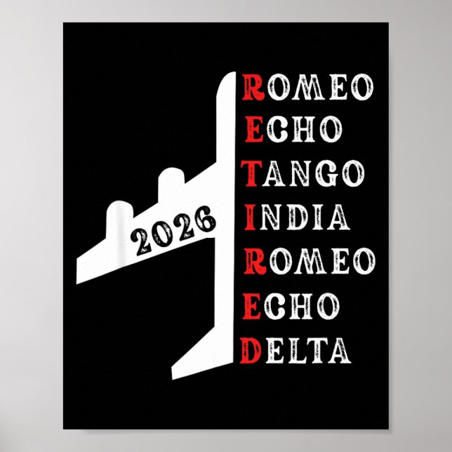 Póster Retired Lot 2026 Phonetic Alphabet Retirement Gift (Frente)