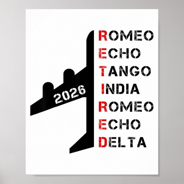 Póster Retired Lot 2026 Phonetic Alphabet Retirement Gift (Frente)