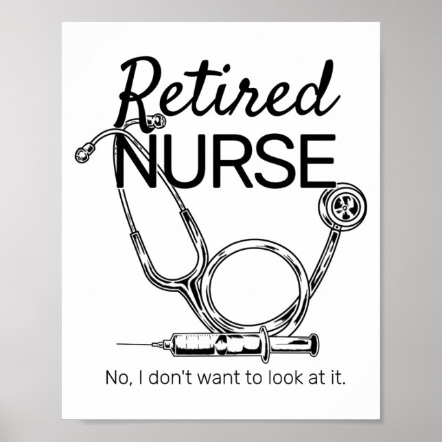 Póster Retired Nurse Funny Nursing Retirement  (Frente)