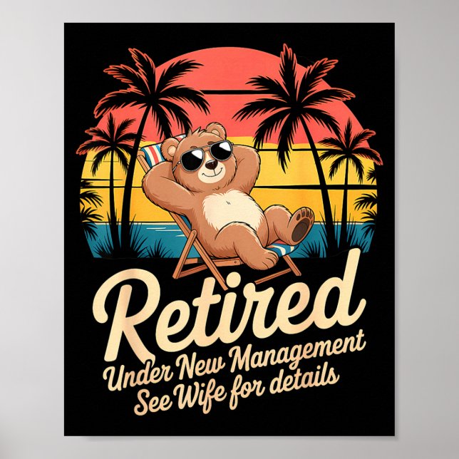 Póster Retired Under New Management See Wife Funny Retire (Frente)
