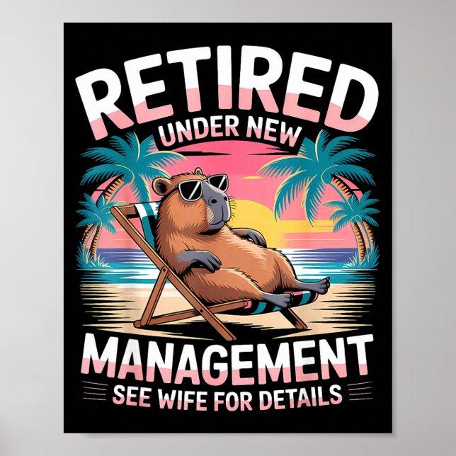 Póster Retired Under New Management See Wife Funny Retire (Frente)