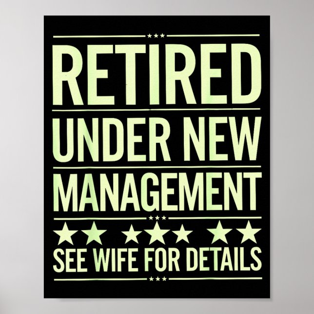 Póster Retirement Art For Men Dad Husband Retired Retirem (Frente)