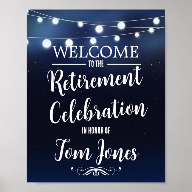 Póster Retirement Party Sign make your own (Frente)