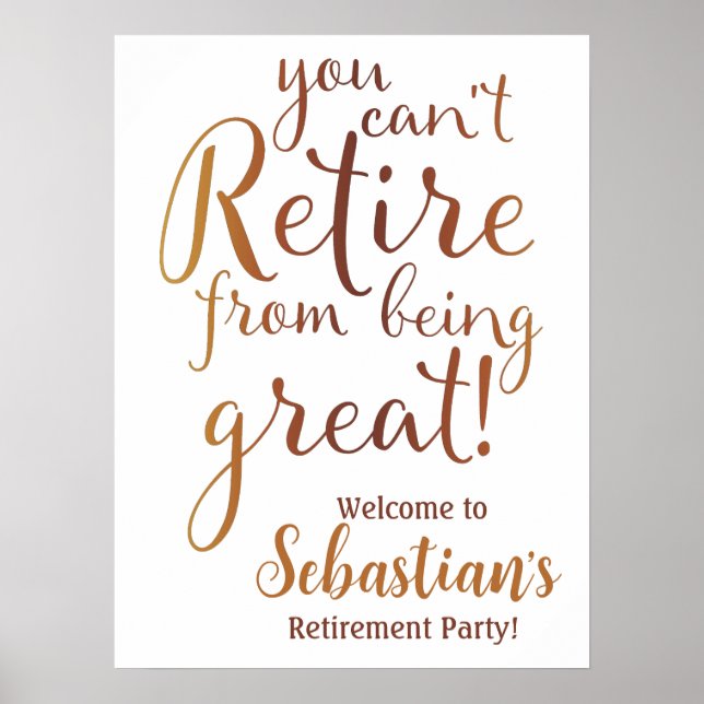Póster Retirement Party Welcome Sign (Frente)