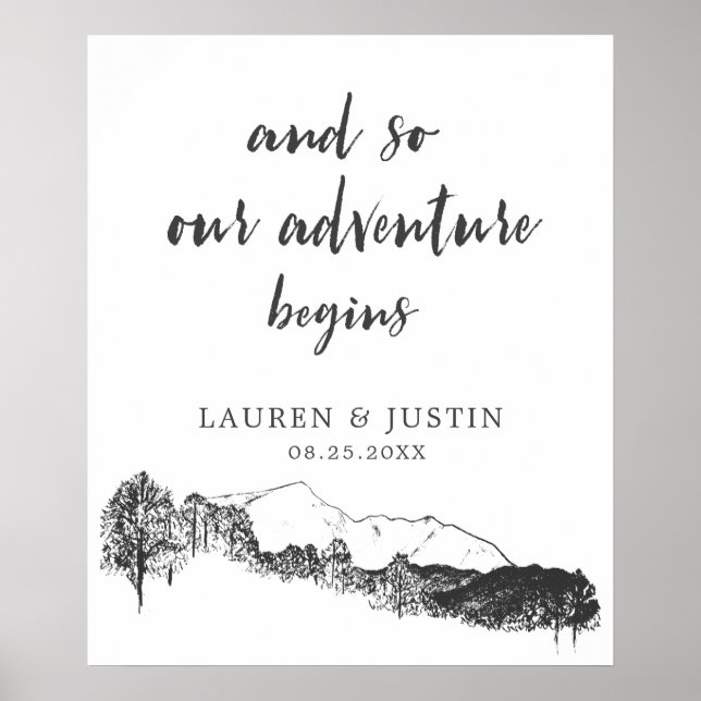 Póster Retiro de montaña | Poster de bienvenida Boda (Frente)
