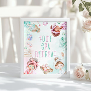 Póster Retiro de spa de pies Fiesta de spa para niños Cum