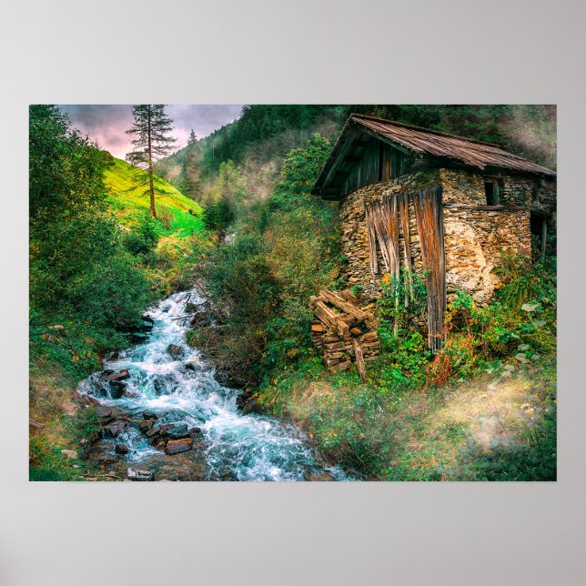 Póster Retiro del hombre de montaña (Frente)