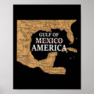 Póster Retiro Del Mapa Del Golfo De Los Estados Unidos De