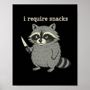 Póster Reto aperitivos Graciosos Raccoon Halloween Art