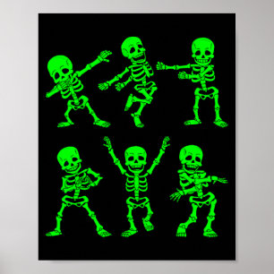 Póster Reto de baile de esqueletos bailarines Chica Niños